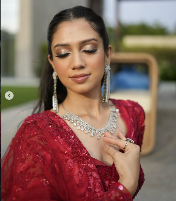 Engagement makeup with a soft smokey eye and sculpted cheeks